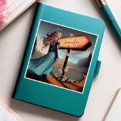 魔法の青と紫の水色ビニールシール シール