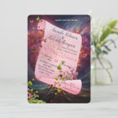 魔法の領域 招待状のデザイン ファンタジー シーン 招待状 (スタンド正面)