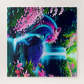 魔法の風景の滝と花2 ジグソーパズル (横)