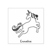 魔法の飛んでいるユニコーン馬のパーソナライズ名 ラバースタンプ (インプリント)