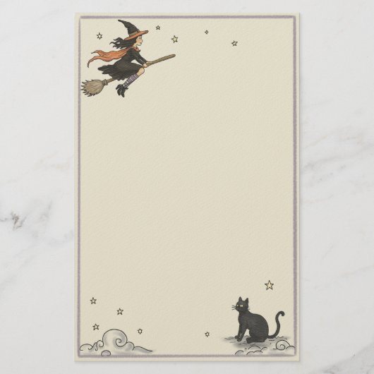 魔法の飛行 無地 5.5" x 8.5" 文房具 便箋 (正面)