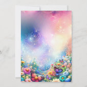 魔法の魅惑された城の誕生日パーティーの招待 招待状 (裏面)