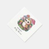 魔法の魅惑フクロウの赤ちゃんシャワー スタンダードカクテルナプキン (角)