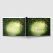 魔法の魅惑素朴林結婚のカスタム ゲストブック (全面)