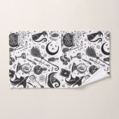 魔法の魔女お洒落ウィッカ信者ブ異教のラック&ホワイト バスタオルセット (ハンドタオル)