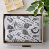 魔法の魔女お洒落ウィッカ信者ブ異教のラック&ホワイト 薄葉紙 (ギフト)