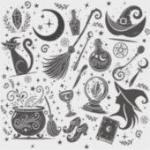 魔法の魔女お洒落ウィッカ信者異教のパーティー シール (正面)