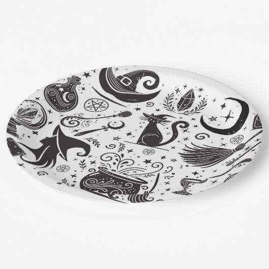 魔法の魔女お洒落ウィッカ信者異教のパーティー ペーパープレート (アングル)