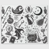 魔法の魔女お洒落ウィッカ信者異教のパーティー ラッピングペーパー (フラット)