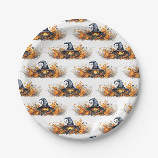 魔法の魔女とウィザーズハローウィンパーティ ペーパープレート (正面)