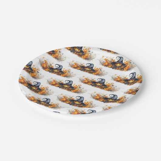 魔法の魔女とウィザーズハローウィンパーティ ペーパープレート (アングル)