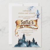 魔法の魔女と魔法使いの子供の誕生日パーティー 招待状 (正面)