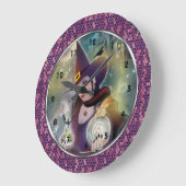魔法の魔女アートウォールクロック ラージ壁時計 (傾斜)
