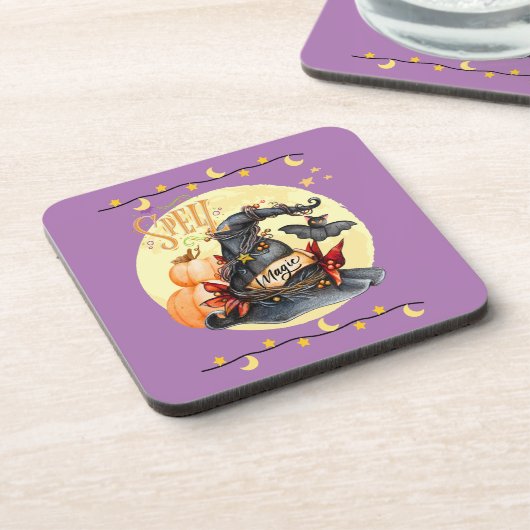 魔法の魔女ハットハロウィーンコースターセット6 コースター (左側)