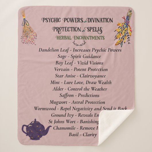 魔法の魔女ハーブピンク シェルパブランケット (正面)