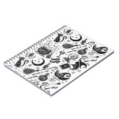 魔法の魔女　神秘的なウィッカの異界の黒と白 ノートブック (左側)