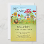魔法の魔法の魔法のガーデンベビーシャワー招待状 招待状 (正面)