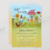 魔法の魔法の魔法のガーデンベビーシャワー招待状 招待状 (正面/裏面)
