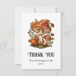 魔法の魔法の魔法のキノコの赤ちゃんシャワー サンキューカード