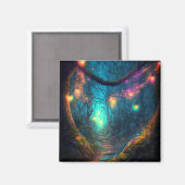 魔法の魔法の魔法の森のファンタジー妖精ライト マグネット (正面/裏面)