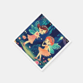 魔法の魔法の魔法の森の妖精の誕生日パーティー スタンダードカクテルナプキン (角)