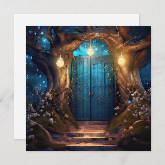 魔法の魔法の魔法の森ファンタジーアンティークドア (正面/裏面)