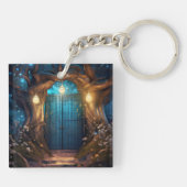 魔法の魔法の魔法の森ファンタジーアンティークドア キーホルダー (裏面)