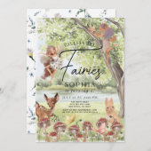 魔法の魔法の魔法の森フェアリーガール誕生日 招待状 (正面/裏面)