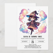 魔法の魔法の魔法の魔法使い誕生日 招待状 (正面/裏面)