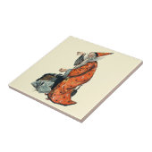 魔法の魔法使いおよび黒猫のファンタジーの芸術 タイル (側面)