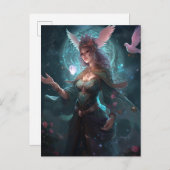 魔法の魔術女魔女ファンタジーアート ポストカード (正面/裏面)