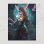 魔法の魔術女魔女ファンタジーアート ポストカード (正面)
