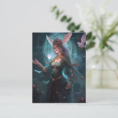 魔法の魔術女魔女ファンタジーアート ポストカード (スタンド正面)