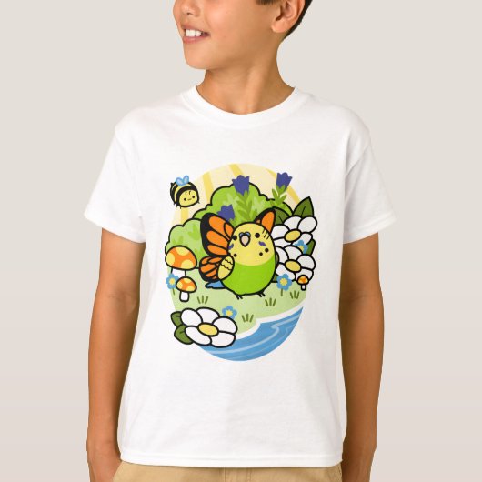 魔法の鳥の抹茶 – ポートレート Tシャツ (正面)