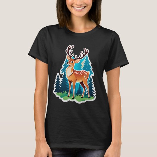魔法の鹿の森 Tシャツ (正面)