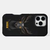 魔法の鹿ブラック iPhoneケース (裏面横)