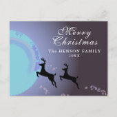 魔法の鹿メリークリスマスファミリーホリデー ポストカード (正面)