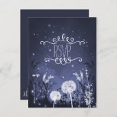 魔法の黄昏空 星と葉のRSVPカード インビテーションポストカード (正面/裏面)