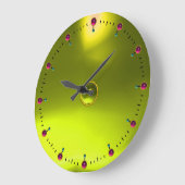 魔法の黄色いトパーズの宝石 ラージ壁時計 (傾斜)