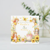 魔法の黄色の妖精の庭 – 誕生日 招待状 (スタンド正面)
