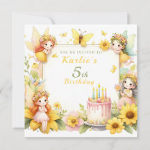 魔法の黄色の妖精の庭 – 誕生日