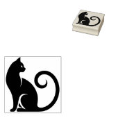 魔法の黒猫くるり尾 自由に作成 ラバースタンプ (押印)
