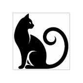 魔法の黒猫くるり尾 自由に作成 ラバースタンプ (インプリント)