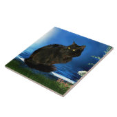 魔法の黒猫のセラミックタイル タイル (側面)