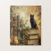 魔法の黒猫の図書館 ジグソーパズル (縦)