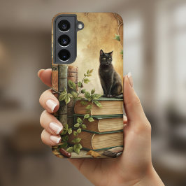 魔法の黒猫の図書館 SAMSUNG GALAXY S22ケース