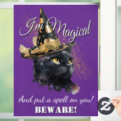 魔法の黒猫ハロウィンウィンドウにしがみつく ウィンドウサイン (ホーム)