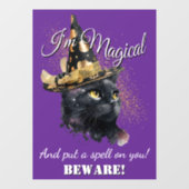 魔法の黒猫ハロウィンウィンドウにしがみつく ウィンドウサイン (シート)