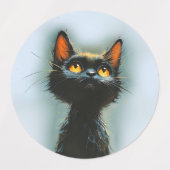 魔法の黒猫 ラベル (デザイン1)