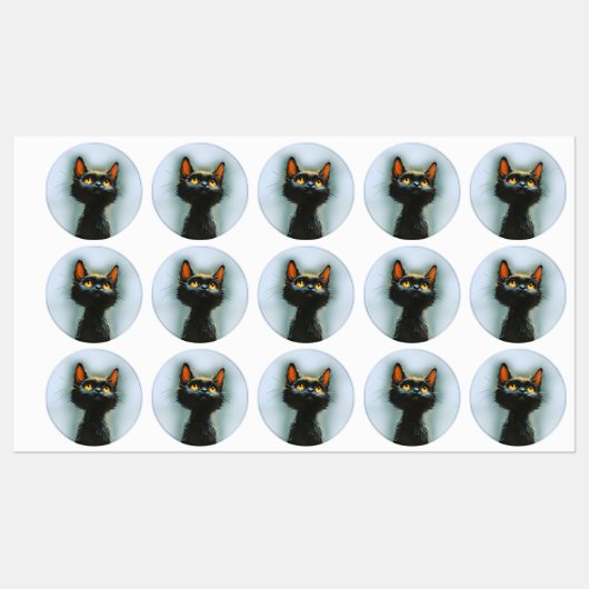 魔法の黒猫 ラベル (シート)